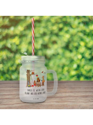 Mr. & Mrs. Panda Limonadenglas Waldtiere Picknick mit Spruch in Transparent