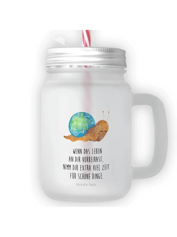Mr. & Mrs. Panda Mason Jar Schnecke Sir mit Spruch in Transparent