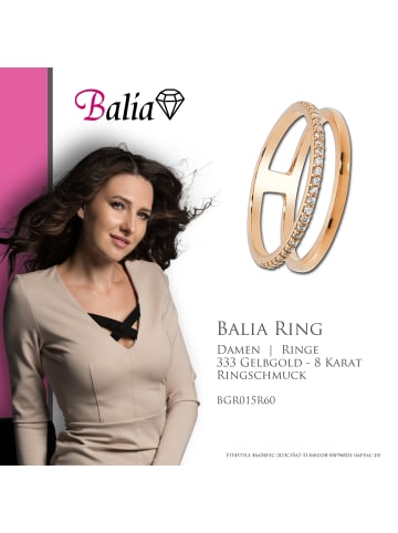 BALIA Ring Gold 333 Rosegold - 8 Karat Doppel rose Größe 60 (19,1)