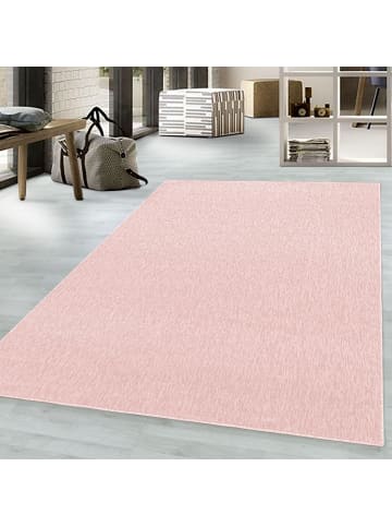 KADIMA DESIGN Teppich Kurzflor Unifarben Polypropylen saugroboter Wohnzimmer in Rosa