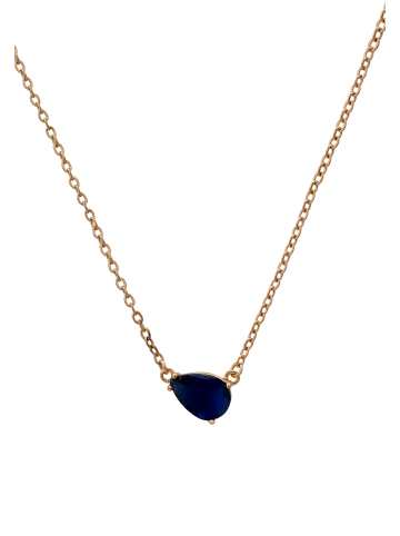 faina Women Charm Necklace in Rose Gold Navy