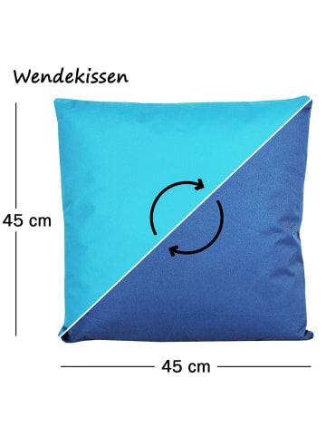 JACK Outdoor Dekokissen Wende 45x45cm inkl. Füllung in Blau/Hellblau