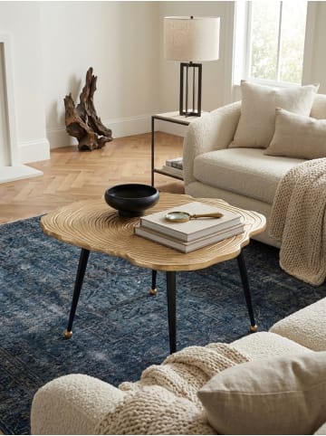 KADIMA DESIGN Moderner Couchtisch - Schwarz/Gold, Baumscheiben-Look aus Aluminium