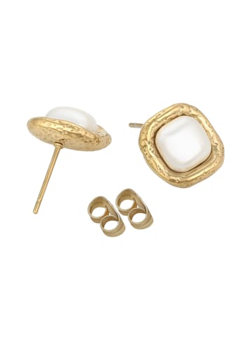 faina Women Stud Earrings in Gold White