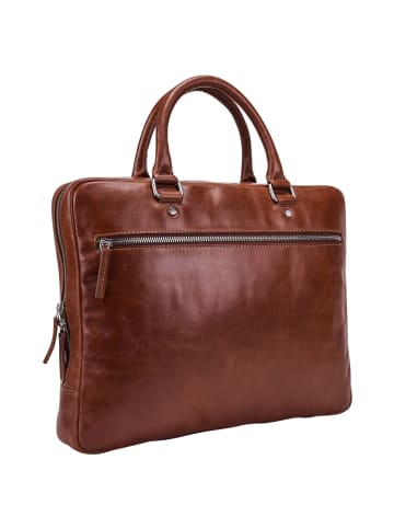 Leonhard Heyden Cambridge Aktentasche Leder 37 cm Laptopfach cognac
