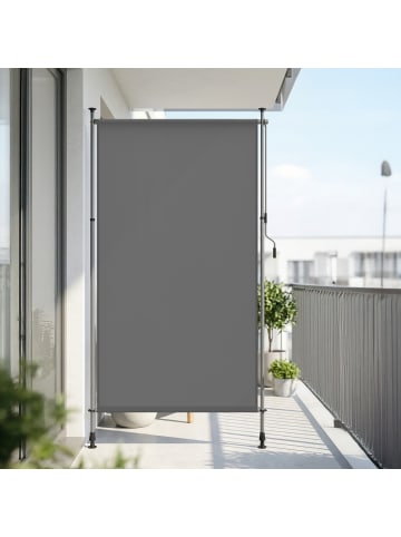 SONGMICS Seitenmarkise Sheld in Dunkelgrau - (B)150 x (H)(220-300) x (T)0.1 cm
