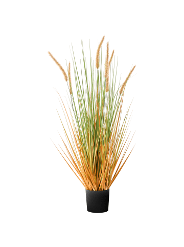 Beliani Kunstpflanze BRISTLEGRASS in Grün/Orange/Schwarz - (W) 43 x (H) 90 x (L) 43 cm