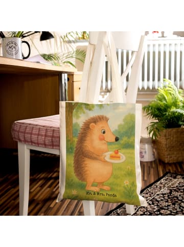 Mr. & Mrs. Panda Tasche Igel Kuchenstück Design ohne Spruch in Weiß