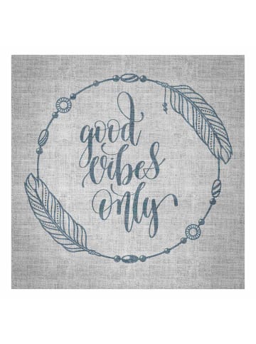 WALLART Leinwandbild - Good Vibes Only Leinenoptik in Braun