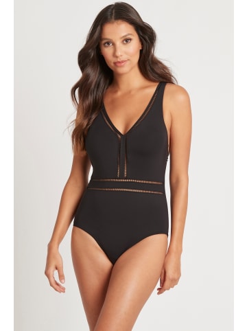 Sea Level Essentials Spliced Multifit Waisted One Piece in BLACK