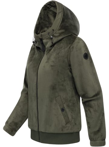 ragwear Fleecejacke Cousy Short Bonded in Dark Olive