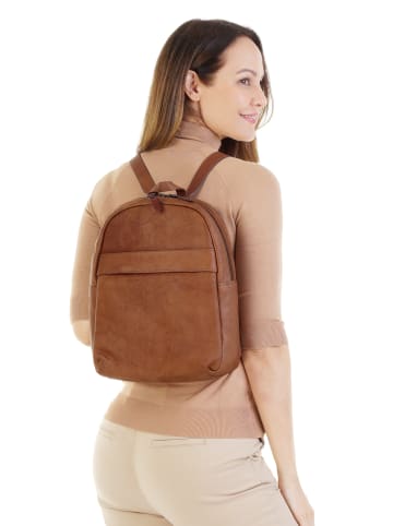 X-ZONE Rucksack echt Leder in cognac