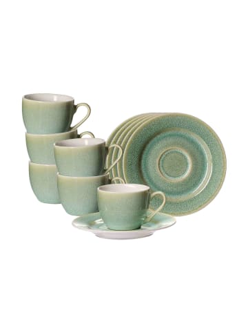 Ritzenhoff & Breker 6er Set Espressotassen mit Untertassen Borneo 90 ml in grün