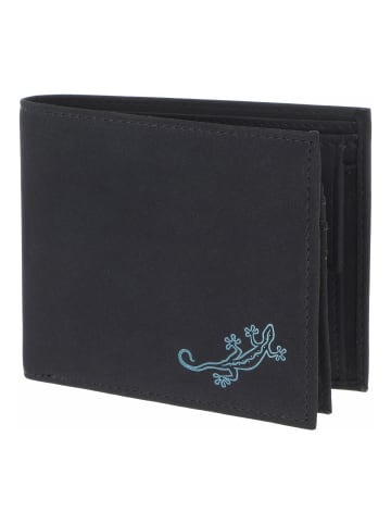 oxmox New Cryptan Geldbörse RFID Schutz 12 cm in schwarz-lizard 2.0 cyan