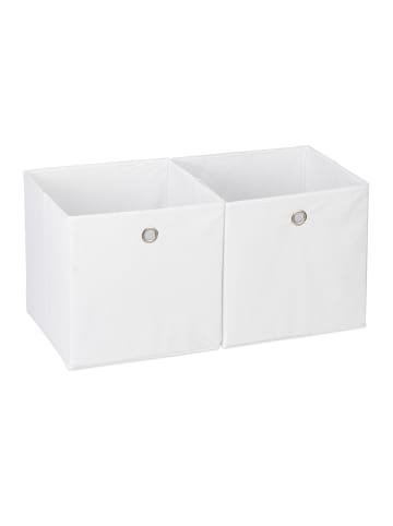 relaxdays 12x Aufbewahrungsbox in Weiß - (B)30 x (H)30 x (T)30 cm