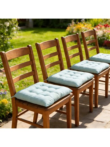 relaxdays 4 x Stuhlkissen in Hellgrün - 40 x 40 cm