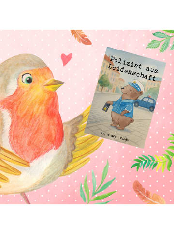 Mr. & Mrs. Panda Grußkarte Polizist Leidenschaft Design mit Spruch in Weiß