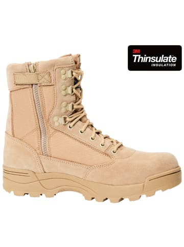 Brandit Stiefel "Tactical Boots Zipper" in Beige