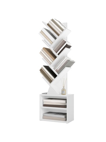 VASAGLE Bücherregal Custos in Weiß - (B)38 x (H)123.2 x (T)20.3 cm
