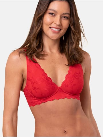 Royal Lounge Bralette Royal Dream mit Spitze in Rot