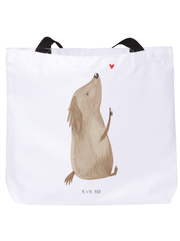 Mr. & Mrs. Panda Strandtasche Hund Liebe ohne Spruch in Weiß