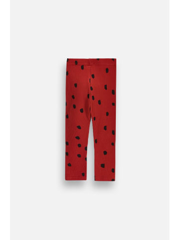 Coccodrillo Gerippte Leggings mit langem Bein in dunkelrot