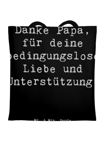 Mr. & Mrs. Panda Jutebeutel Spruch Danke Papa mit Spruch in Schwarz