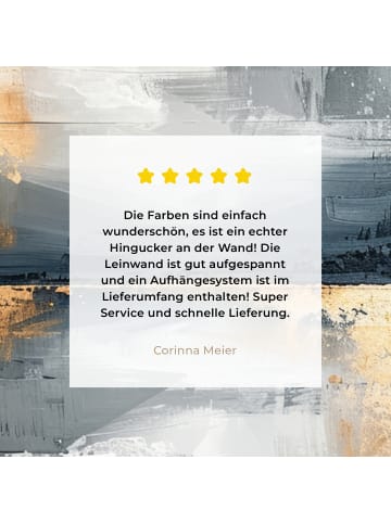 MuchoWow Leinwand bilder Abstrakte Kunst gold grau (BxH)