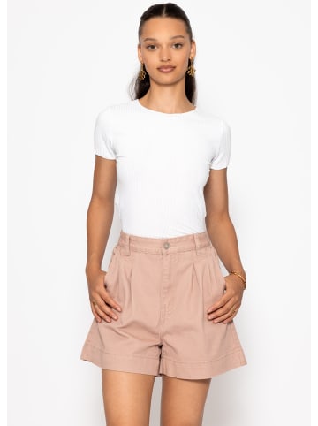SASSYCLASSY Weite High Waist Jeans Shorts in Rosa