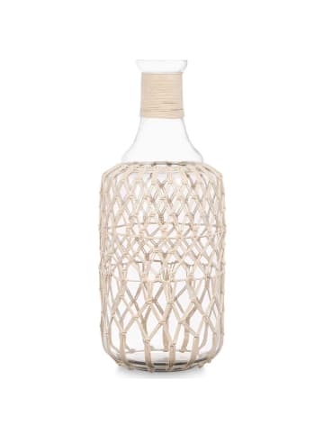 GIFTDECOR Flasche in geflochtener Schnur in Braun, (B) 20 x (H) 48 x (L) 20 cm
