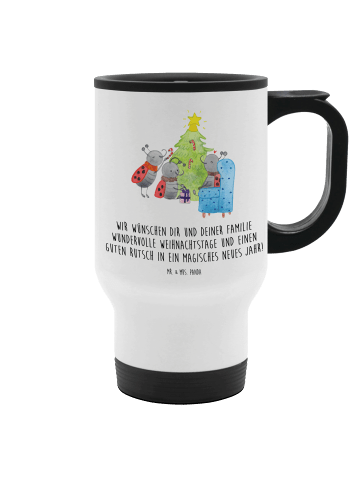 Mr. & Mrs. Panda Kaffeebecher Weihnachten Smörle mit Spruch in Weiß