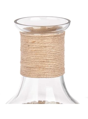 GIFTDECOR Flasche in geflochtener Schnur in Braun, (B) 18 x (H) 38 x (L) 18 cm