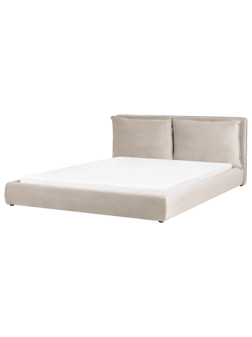 Beliani Doppelbett BAJONNA in Beige/Schwarz - (W) 200 x (H) 94 x (L) 235 cm