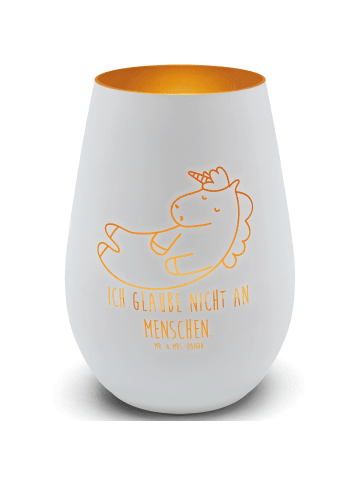 Mr. & Mrs. Panda Kerzenglas Einhorn Wolke 7 mit Spruch in Weiß