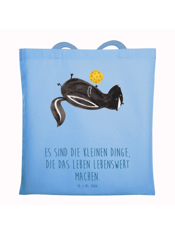 Mr. & Mrs. Panda Umhängetasche Stinktier Ball mit Spruch in Sky Blue