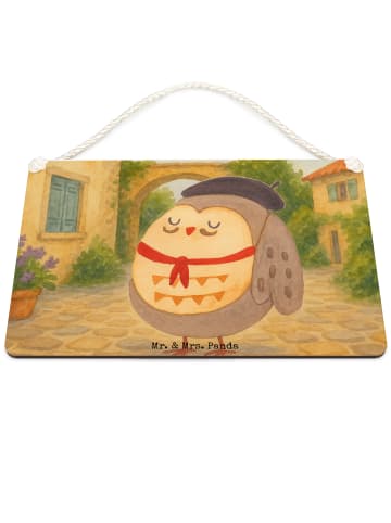 Mr. & Mrs. Panda Schild Eule Frankreich Design ohne Spruch in Weiß