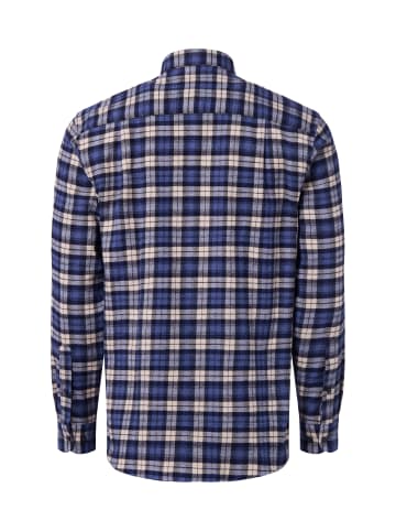 Andrew James Flanellhemd in sand blau - 0006