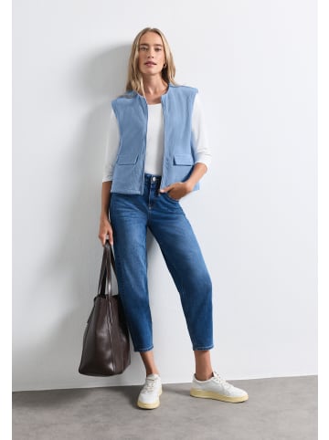 Street One Weste mit Rundhals in Cord-Optik in Northern Blue