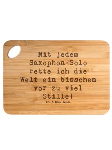 Mr. & Mrs. Panda Holzbrett Spruch Saxophon Magie mit Spruch in Braun