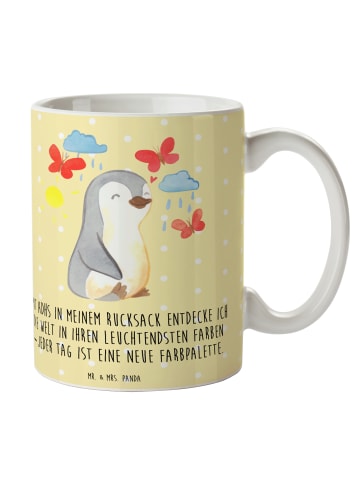 Mr. & Mrs. Panda Keramiktasse Pinguin ADHS mit Spruch in Gelb Pastell