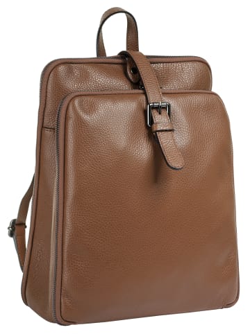 Cluty Rucksack echt Leder in cognac