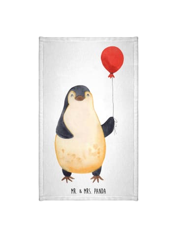 Mr. & Mrs. Panda Gästehandtuch Pinguin Luftballon ohne Spruch in Weiß
