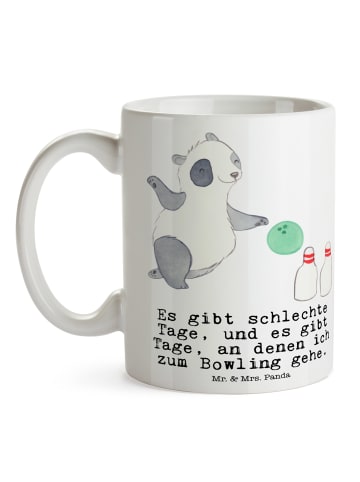 Mr. & Mrs. Panda Kaffeebecher Panda Bowling mit Spruch in Weiß