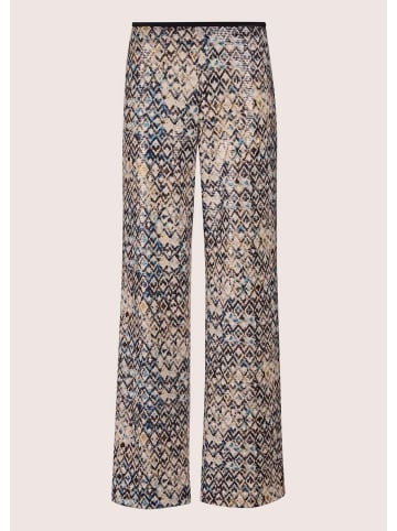 MADELEINE Weite Bügelfalten-Hose mit Pailletten in schwarz / wollweiß / multicolor