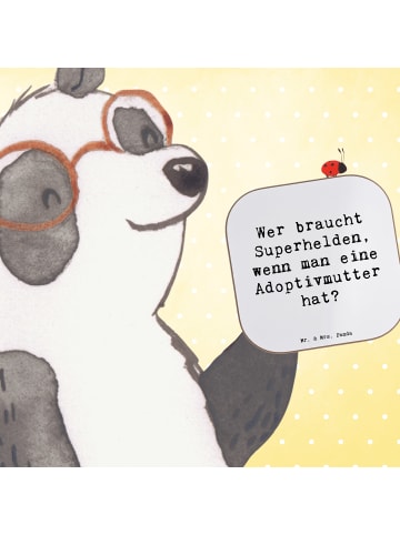 Mr. & Mrs. Panda Untersetzer Adoptivmutter Heldin mit Spruch in Weiß