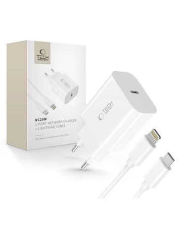 Tech Protect Tech Protect NC20W WandLadegerät mit 100 cm USB-C Lightning
