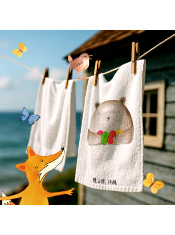 Mr. & Mrs. Panda Gästehandtücher Bär Gefühl ohne Spruch in Weiß