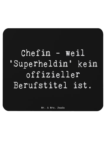 Mr. & Mrs. Panda Mauspad Spruch Chefin - weil 'Superheldin' kein... in Schwarz