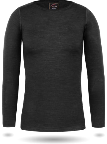 Normani Outdoor Sports Damen Merino Langarm-Shirt Mandurah in Anthrazit