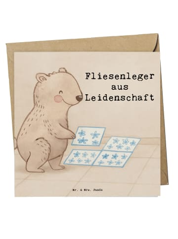 Mr. & Mrs. Panda Grußkarte Fliesenleger Leidenschaft Design mit ... in Weiß